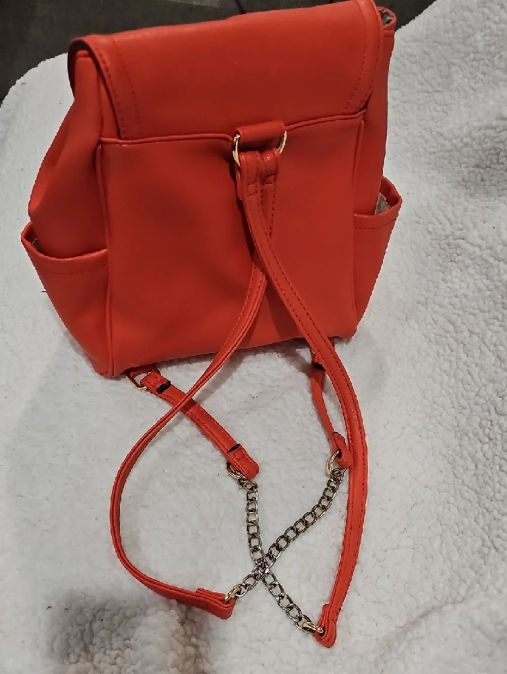 Juicy Couture Orange Mini Backpack with Gold Turn-Lock Detail